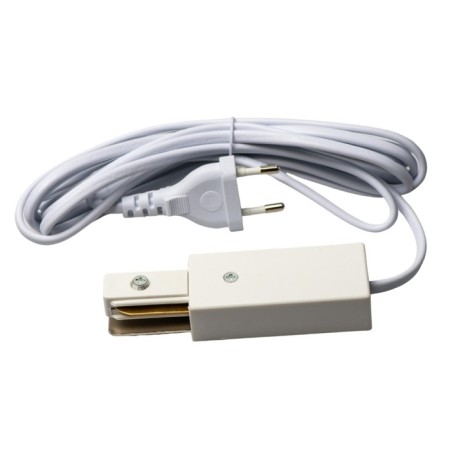 Power supply for the G. Uniel busbar, with a 3 m wire and a fork. Single -phase. IP20, white color