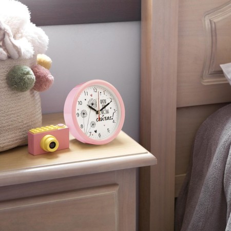 Clock - desktop an alarm clock "Time for happiness", discrete move, D -15 cm, 16.5 x 16.5 cm, aa-2