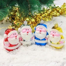 Украшение ёлочное "Дед Мороз" (набор 4 шт) 7,5х4,5 см, микс