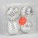 Set of balls plastic D-8 cm, 4 pcs "vintage" stripes, silver