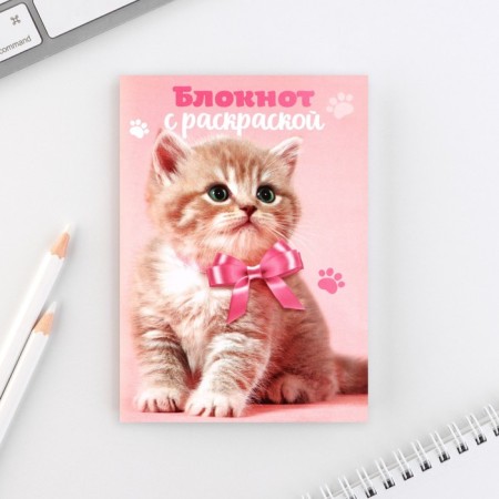 Set of Notepad A6, 32 sheets and magic pen "kitten"-5
