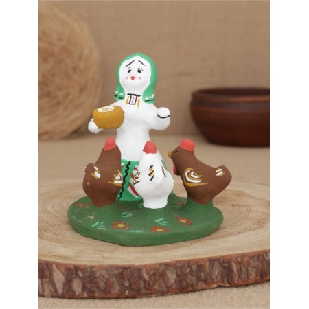 Souvenir "Baba with chickens", 12 × 10 × 12 cm, Kargopol toy, mix-10