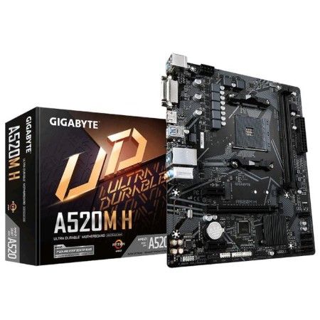 Gigabyte A520M H, AM4, A520, 2XDDR4, DVI, HDMI, MATX MATX.-2