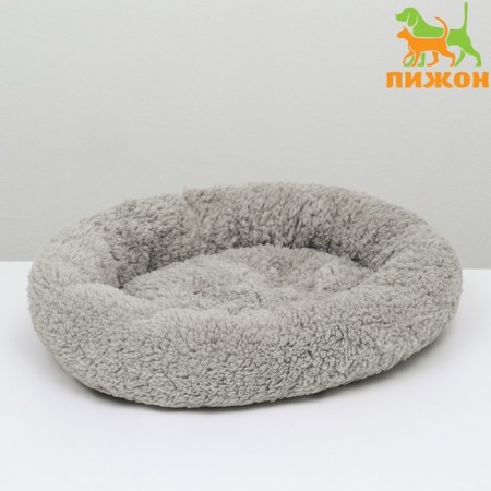 Lynchik for dogs and cats "comfort", soft fur, 50 x 42 x 11 cm, gray-1