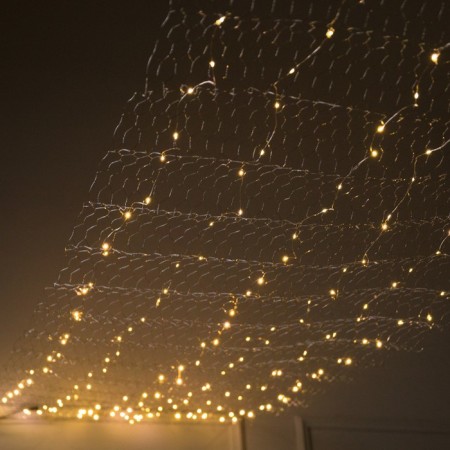 Girland "Star Sky" 1 × 5 m dew, IP44, UMS, silver thread, 300 LED, glow warm white-1