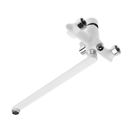 Bath mixer Zein Z3415, 35 mm cartridge, with shower set, zinc, white/chrome-5