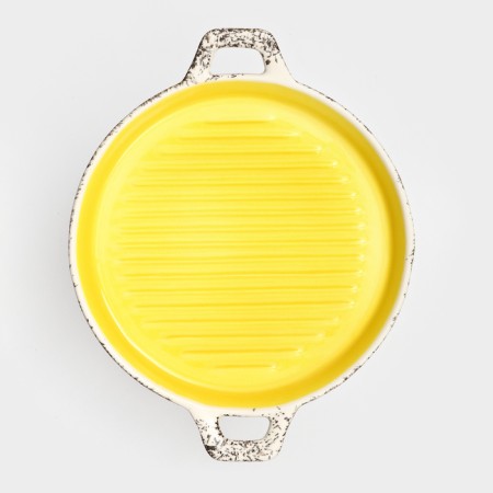 Ceramic baking form "Round", yellow, 1 variety, Iran-2