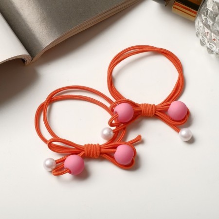 Hair elastic band "Avelin" (set 2 pcs) Bassi bow, mix