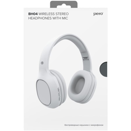 Headphones Pero BH04, wireless, full -size, microphone, 400 mAh, up to 20 hours, white-5