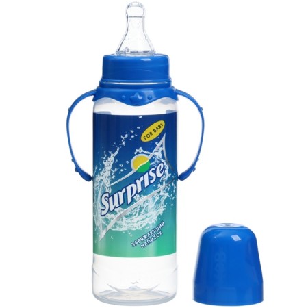 A bottle of feeding Surprise, classic throat, from 0 months, 250 ml., Cylinder, with handles-1