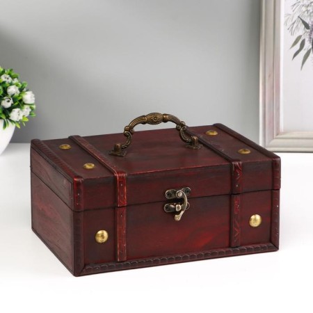 Casket wood chest "Middle Ages" with scaples 9.5x22x15.5 cm