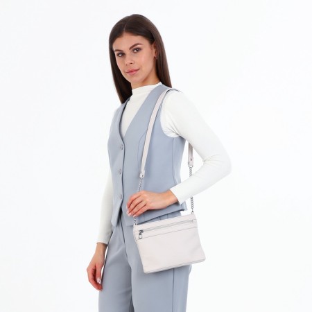 Cross-Bodi Bag on a zipper, beige color-1