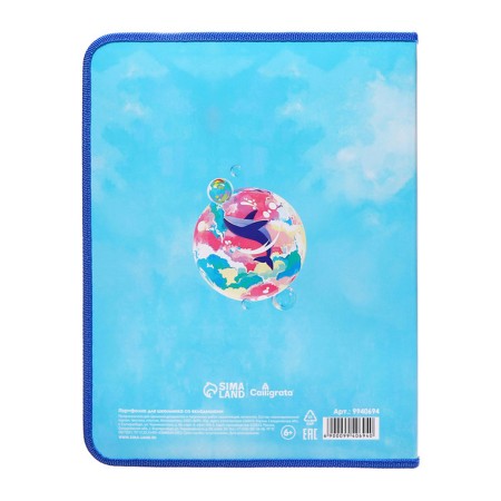 A4 Portfolio folder "Dream", calligrata top, solid cover, on rings, lightning around, for a student, 1 file, 8 liners-16