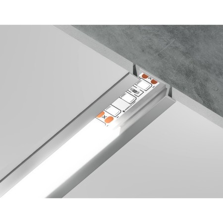 Profile aluminum built -in Ambrella Illumination Alum Profile, GP1001AL, 2000x6.8x21.5 mm, silver color, matte Distractor