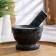 A mortar with a pestle, large, 130 ml, 10cm, black marble