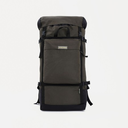 Tourist backpack, 40 l, department on screed with a lace, 3 outer pockets, huntsman, khaki color