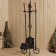 Set for the fireplace "Leon" (poker, scoop, brush), gold