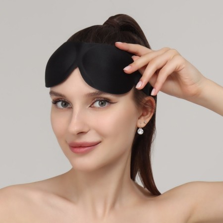 3D sleep mask, on Velcro, 22.5 × 9 cm, black color-1
