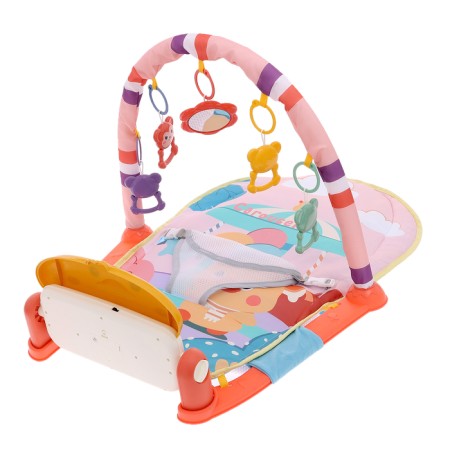 Set 2 in 1 swing and rug "duckling", light, sound effects, pink color-3
