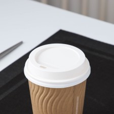 Disposable cover on a glass, d = 9 cm, with a hole, white color