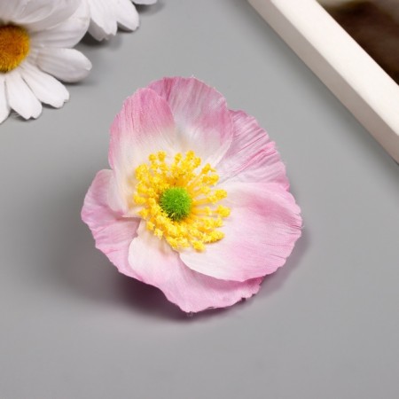 Budon on the leg for decoration "Rudbeckia white-pink" 6.5x6.5 cm-1