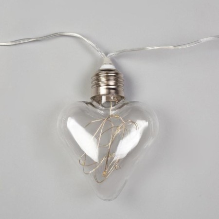 Garland “thread” 3 m with nozzles “heart bulbs”, ip20, transparent thread, 80 LED, glow warm white, 8 modes, 220 V-3