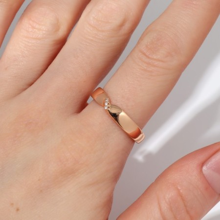 Ring Xuping City, white color in gold, size 18-1