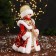 Snow Maiden "chic" in a red fur coat, with a scythe, moves, 14x30 cm