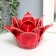 Ceramics candlestick on 1 candle "Rose leaves" D-4.2 cm red 13x13x9 cm