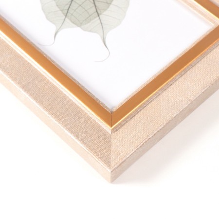 Photo frame plastic 10x15 cm "Violett" beige with a gold stripe 1.5x14.4x19.4 cm-2
