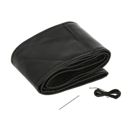 Shooting for the steering wheel, eco-leather, black, thread, needle, size m, 36-38 cm