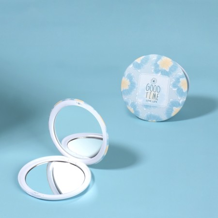 Mirror folding "tenderness", d = 7.5 cm, blue color-1