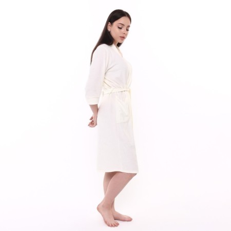 Women's bathrobe, milk color, size 50-1