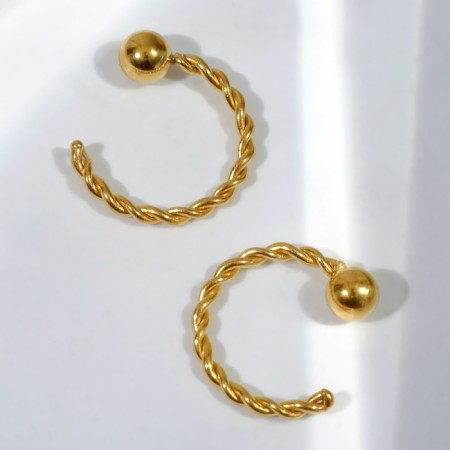 Piercing "Ring" Washed, d = 0.8 cm, pair, color gold-1