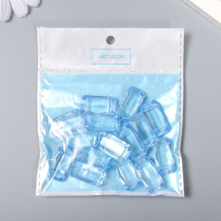 Beads for creativity plastic "Stone ice. Blue" set of 15 pcs 1.3x2.3x0.7 cm-2