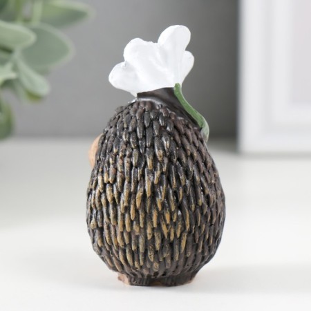 Souvenir Polystone "Hedgehog with Flower/Leaf" MIX 3.8x4.3x7.5 cm-3