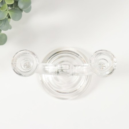 Glass of Glass for 2 candles "frapp" transparent 9x14x12 cm-4
