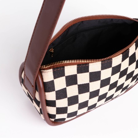 Bag-Cross-Bodi with a zipper, beige/brown color-3
