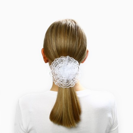 Graduation. Bant for hair on elastic band, white, 10.5 cm, kitty Marie-1