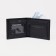 Male purse without fastener, department for bills, for maps, for coins, black color