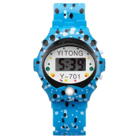 Watch of washing electronic, children's "pipe", silicone strap, L-23 cm, blue