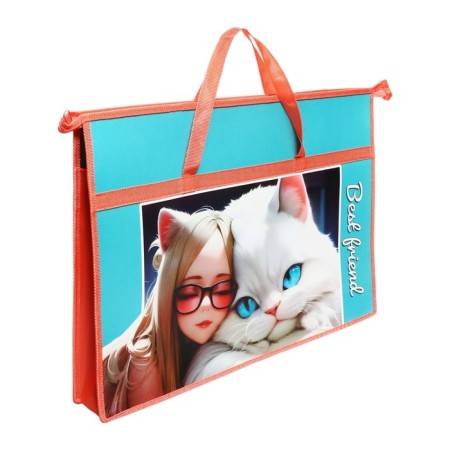 A3 folder with handles, plastic, lightning from above, 470 x 335 mm, PM-A3-26 "Tender Friendship"