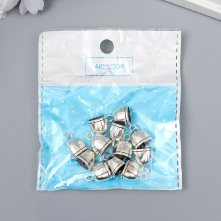 Container Metal for creativity "Dome 1 Line" Silver G160B641 1.4x1.1 cm-3