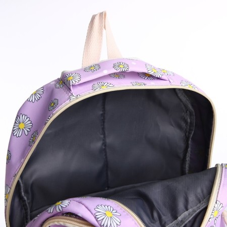 A backpack with a zipper, bag, cosmetic bag, lilac color-5