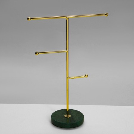 Starrings for earrings "Marble", 3 tiers, 18.5 × 8 × 26.5 cm, color with black and gold-1