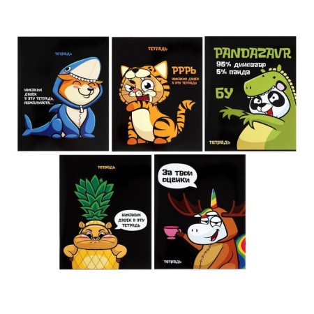 A set of notebooks of 5 pieces, 48 ​​sheets in Calligrata Kigurumi cage, covered cardboard, offset block-2