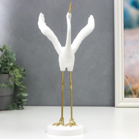 Souvenir Polystone "White Heron - Ophed Wings" 31.5x9x14.5 cm-2