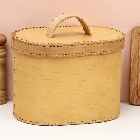 Oval breadstone "Forest glade", 28x20x27 cm, birch bark-1