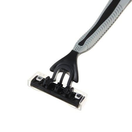 Disposable razor machines Luazon, 3 blades, moisturizing strip, gray, 2 pcs.-2
