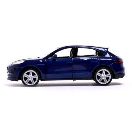 Metal machine Porsche Macan S, 1:32, doors, inertia, blue color open-1